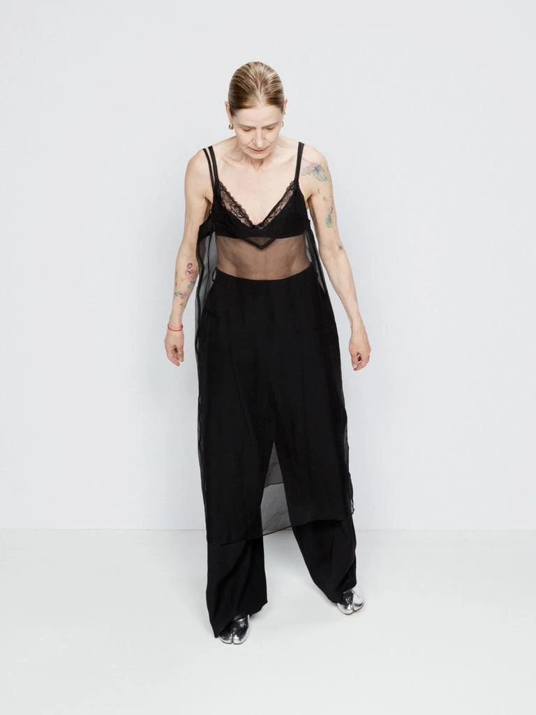 Raey Sheer layering silk slip dress 1