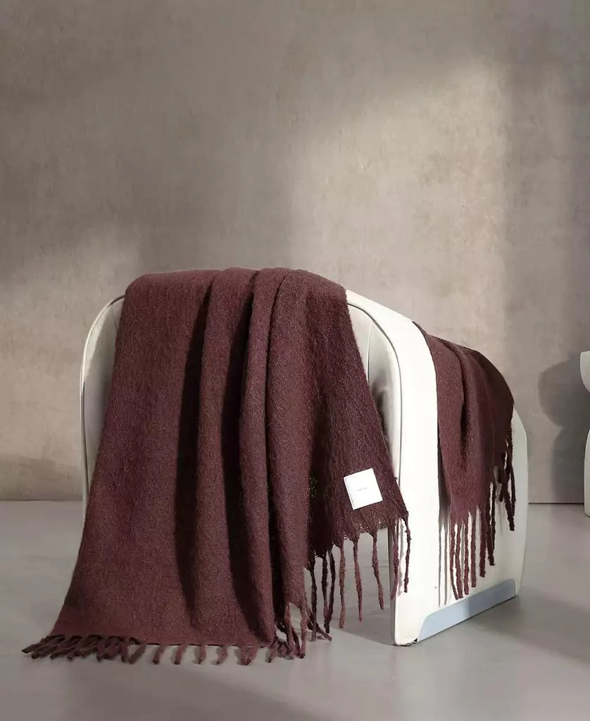 Calvin Klein CLOSEOUT! Knitted Solid Throw, 70" X 50"