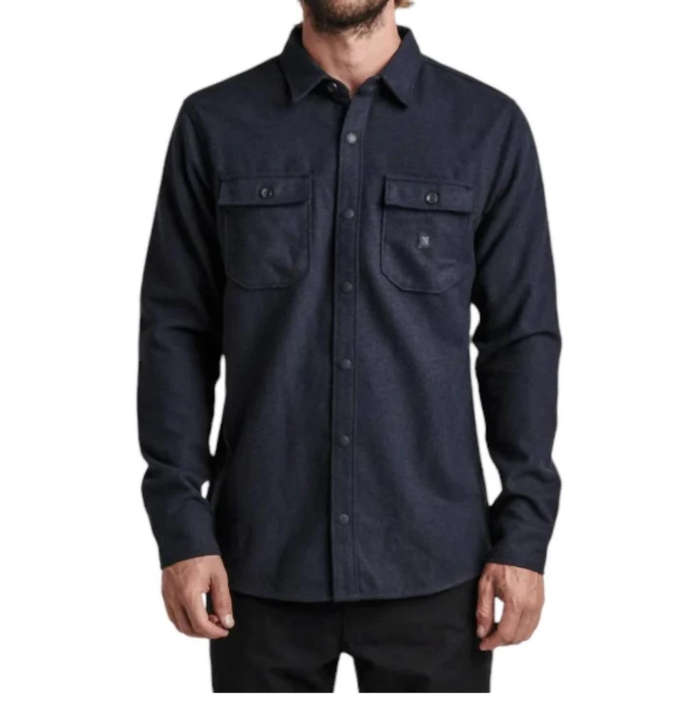 ROARK Nordsman Long Sleeve Flannel Shirt In Dark Navy 1