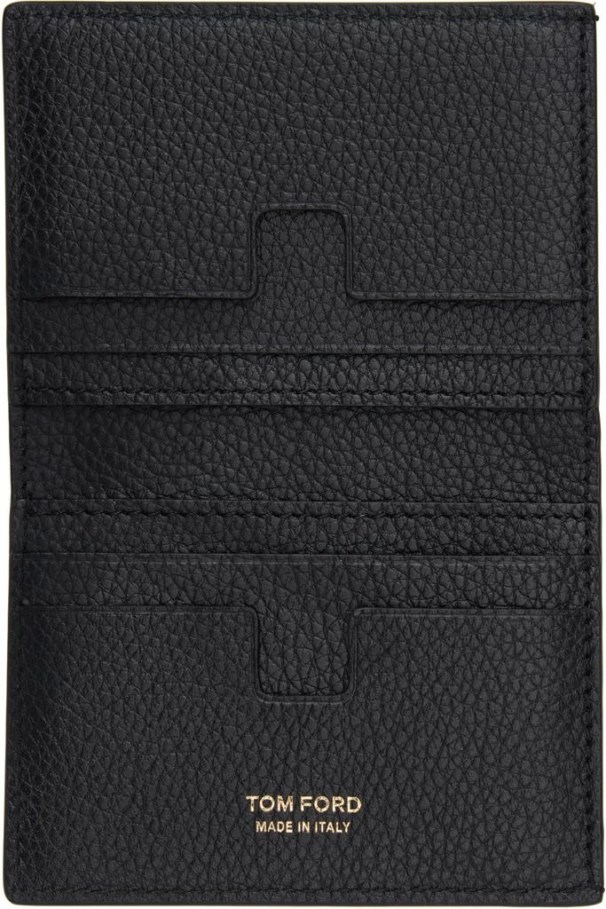 Tom Ford Black Grain Leather Folding Card Holder 3