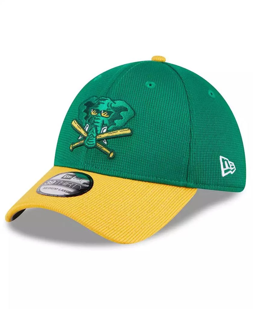 New Era Men's Kelly Green Oakland Athletics 2024 Batting Practice 39THIRTY Flex Hat 1
