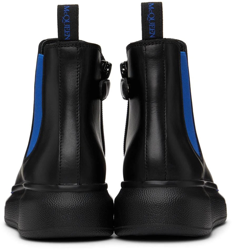 Alexander McQueen Kids Black & Blue Hybrid Chelsea Boots  display picture 1