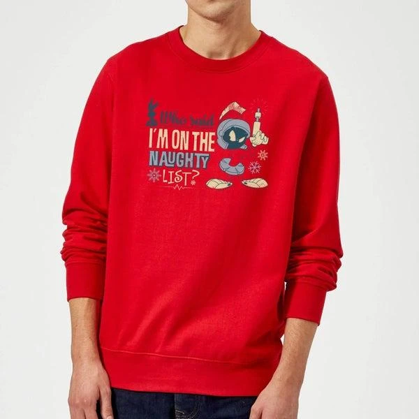 Original Hero Looney Tunes Martian Who Said Im On The Naughty List Christmas Sweater - Red 1
