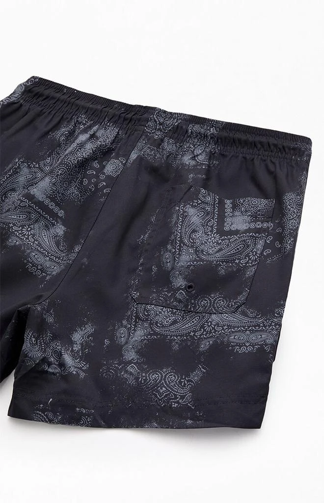 PacSun Black Blotch Bandana Eco 4.5" Swim Trunks 4
