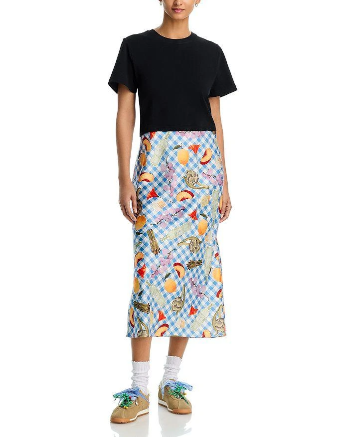 AQUA AQUA Short Sleeve Bias Satin Skirt T-Shirt Dress - Exclusive