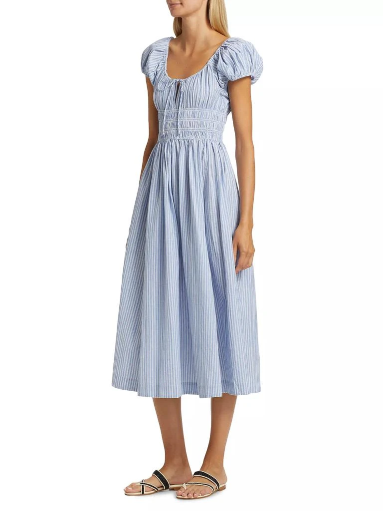 DÔEN Quinn Striped Cotton Scoopneck Midi-Dress 4