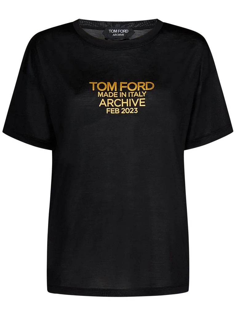Tom Ford Tom Ford Logo Printed Crewneck T-Shirt from Cettire