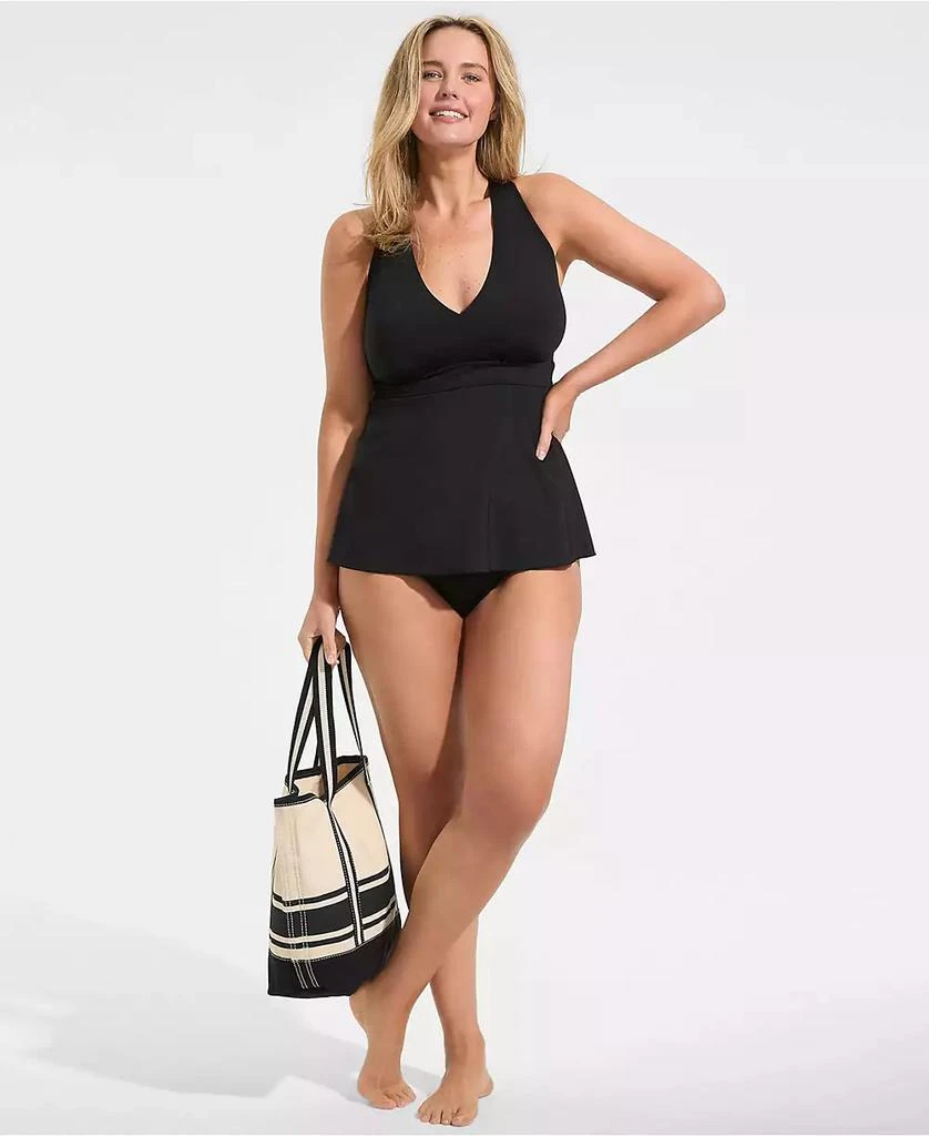 Lands
 End Plus Size V-Neck Racerback Flutter Tankini Top 4