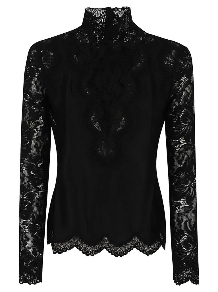 Paco Rabanne Paco Rabanne Long Sleeve Lace Jersey Top 1