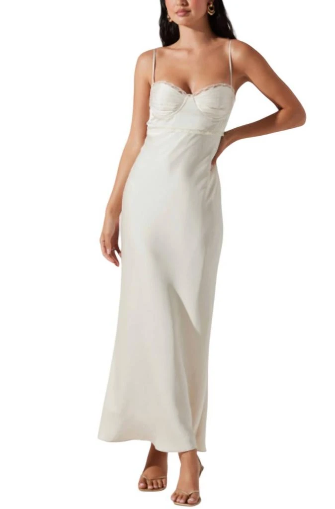 ASTR Florianne Satin Maxi Dress In Champagne 1