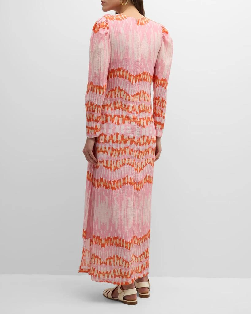 Atelier 17.56 Nicola Abstract-Print Smocked Maxi Dress 4