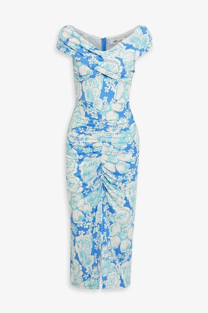 Diane von Furstenberg Stephen off-the-shoulder printed jersey midi dress 1