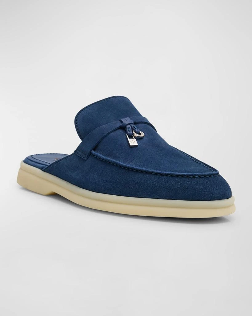 Loro Piana Babouche Charms Walk Suede Mule Loafers 4