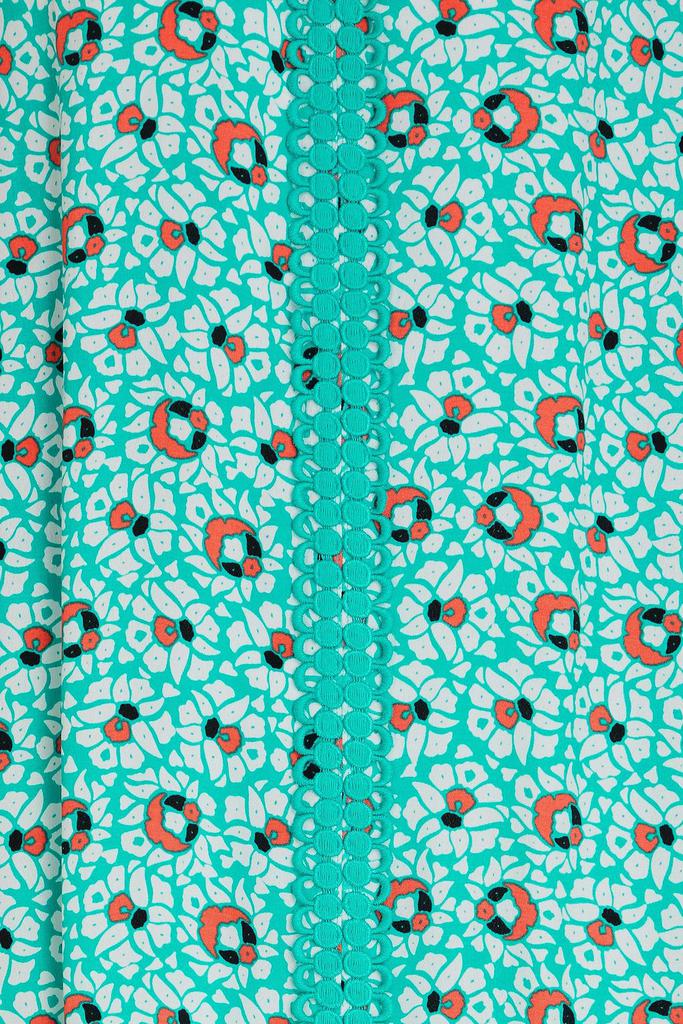 Diane von Furstenberg Jessica crochet-trimmed printed crepe