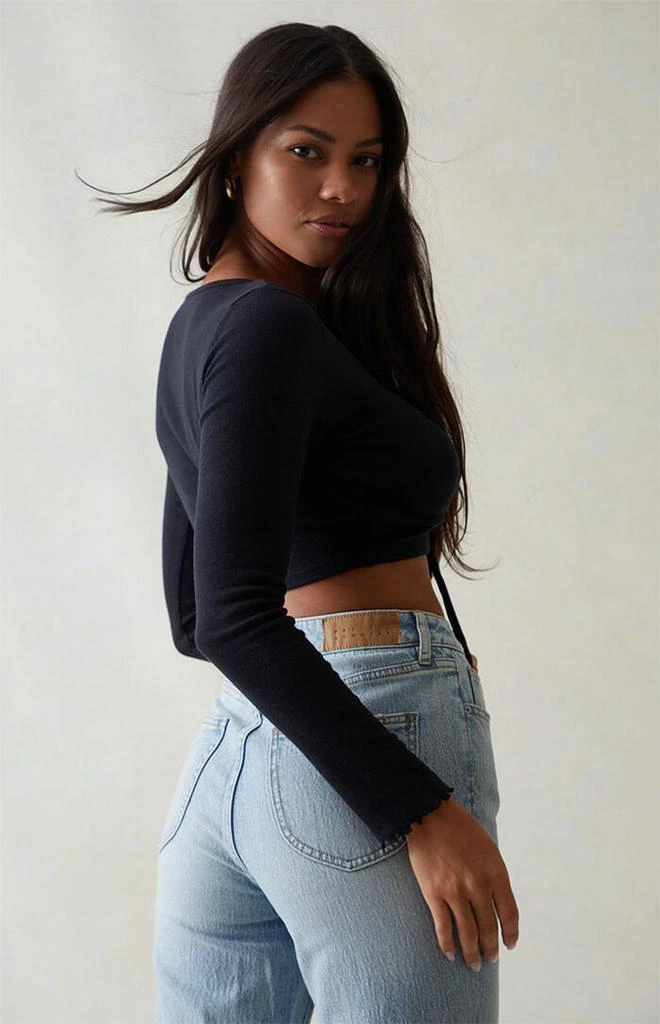 PacSun Straight Leg Jeans Stretch Curve Light Indigo 3