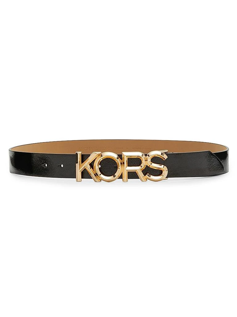 Michael Kors KORS Logo Buckle Patent Leather Belt 1
