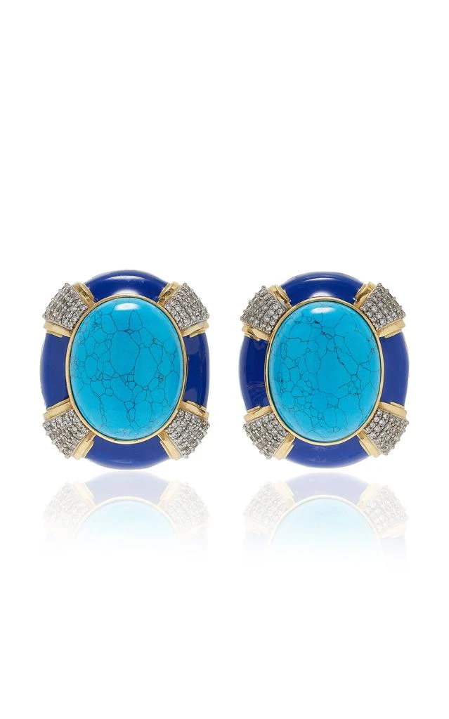VALÉRE VALÉRE - Cherly 24k Gold-Plated Turquoise Earrings - Blue - OS - Moda Operandi - Gifts For Her 1