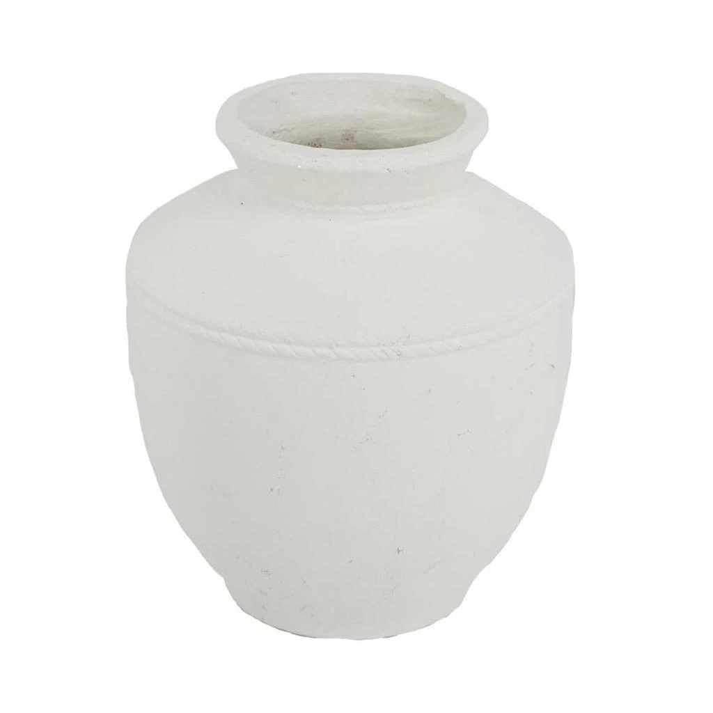 Hivvago 16" White Terracotta Round Jug Vase