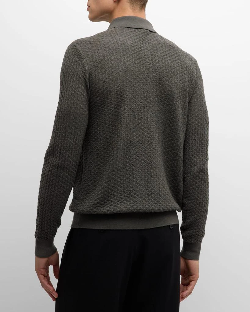 Emporio Armani Men's Textured Quarter-Zip Polo Sweater 3