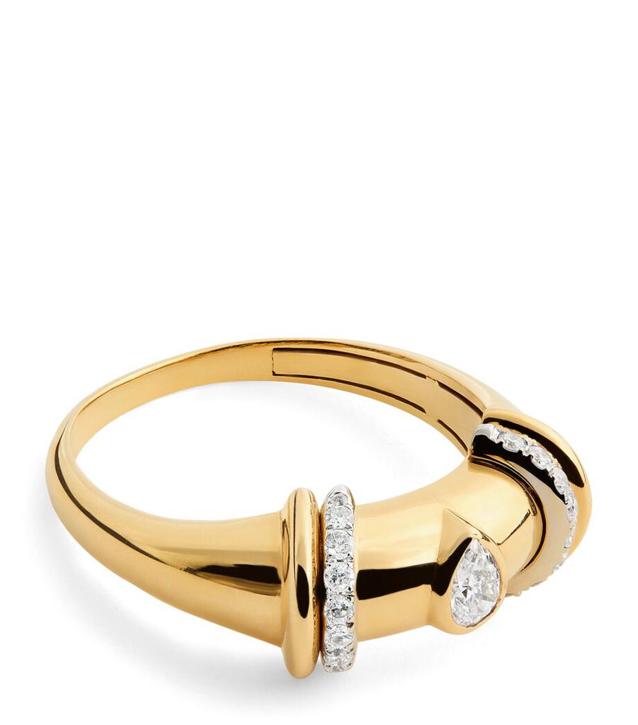 L'ATELIER NAWBAR Yellow Gold and Diamond Sailor Moon Ring