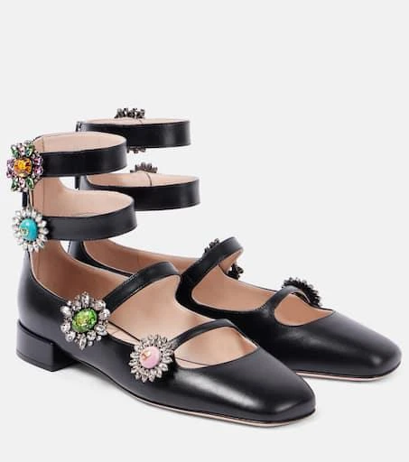 Valentino Preshoes embellished leather flats 1