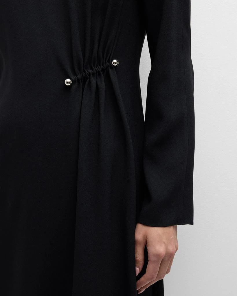 Emporio Armani Gathered Bateau-Neck Satin Midi Shift Dress 7