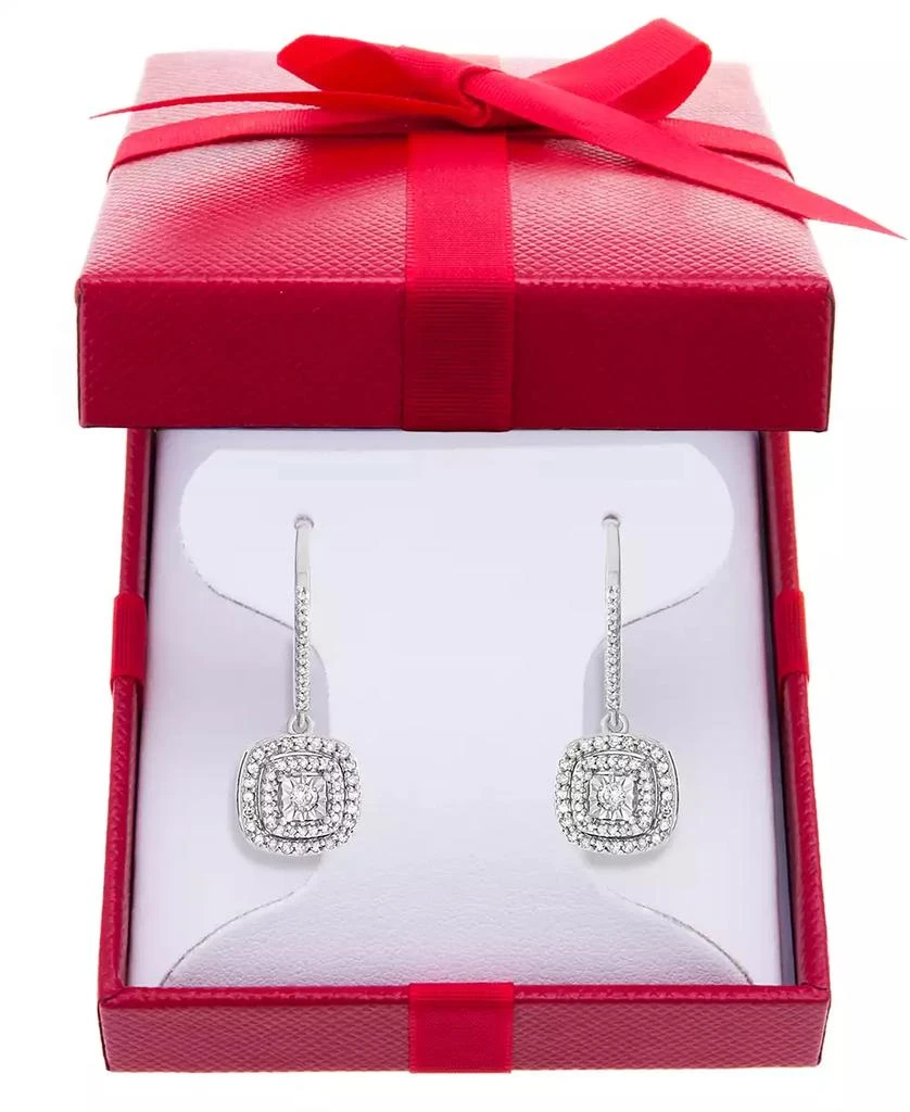 Macy's Diamond Halo Drop Earrings (1/2 ct. t.w.) in Sterling Silver, 14k Rose Gold Sterling Silver & 14k Gold Sterling Silver. 1