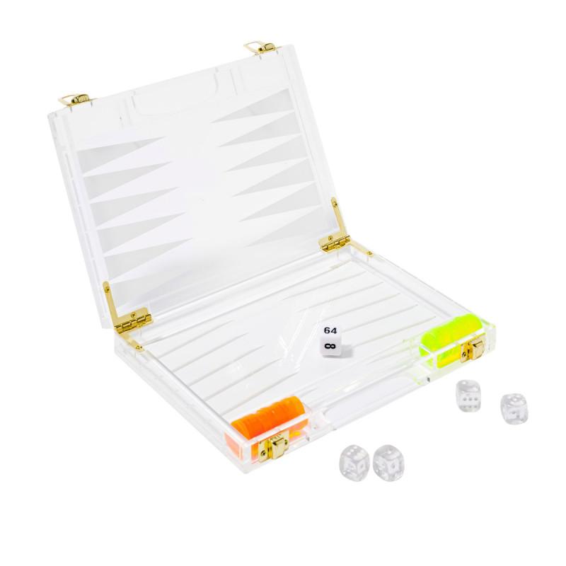 Sunnylife Mini lucite backgammon game