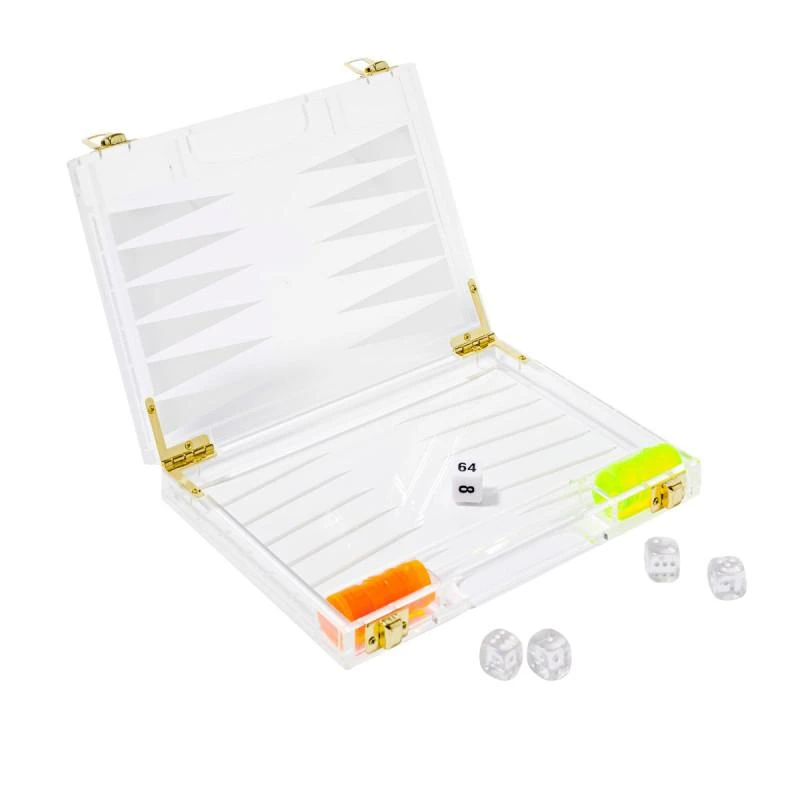 Sunnylife Mini lucite backgammon game 1
