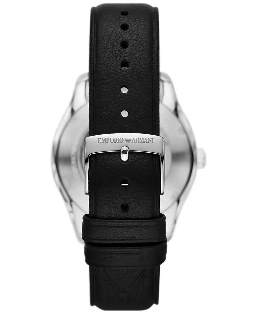 Emporio Armani Men's Automatic Black Leather Strap Watch 41mm 2