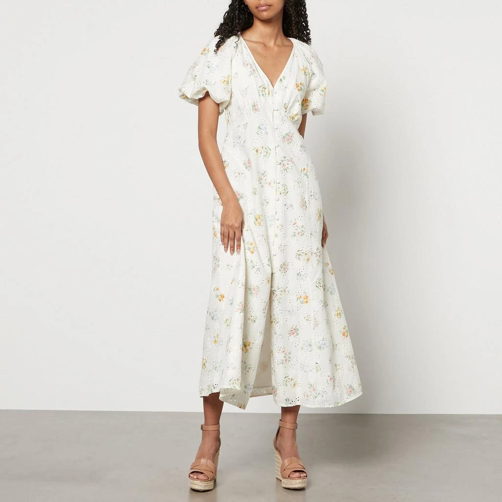 Nobody's Child Nobody's Child Lennox Floral-Print Broderie Anglaise Organic Cotton Dress 1