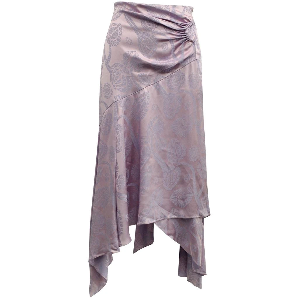 PETER PILOTTO Jacquard Midi Skirt in Purple Satin 1
