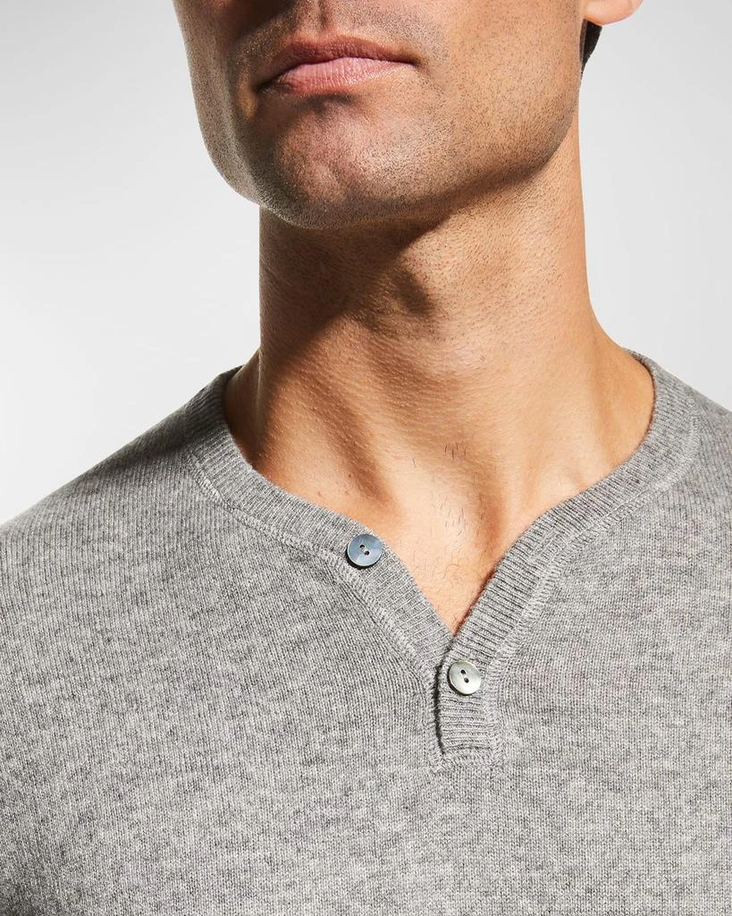 Neiman Marcus Men's Wool-Cashmere Henley Sweater 5