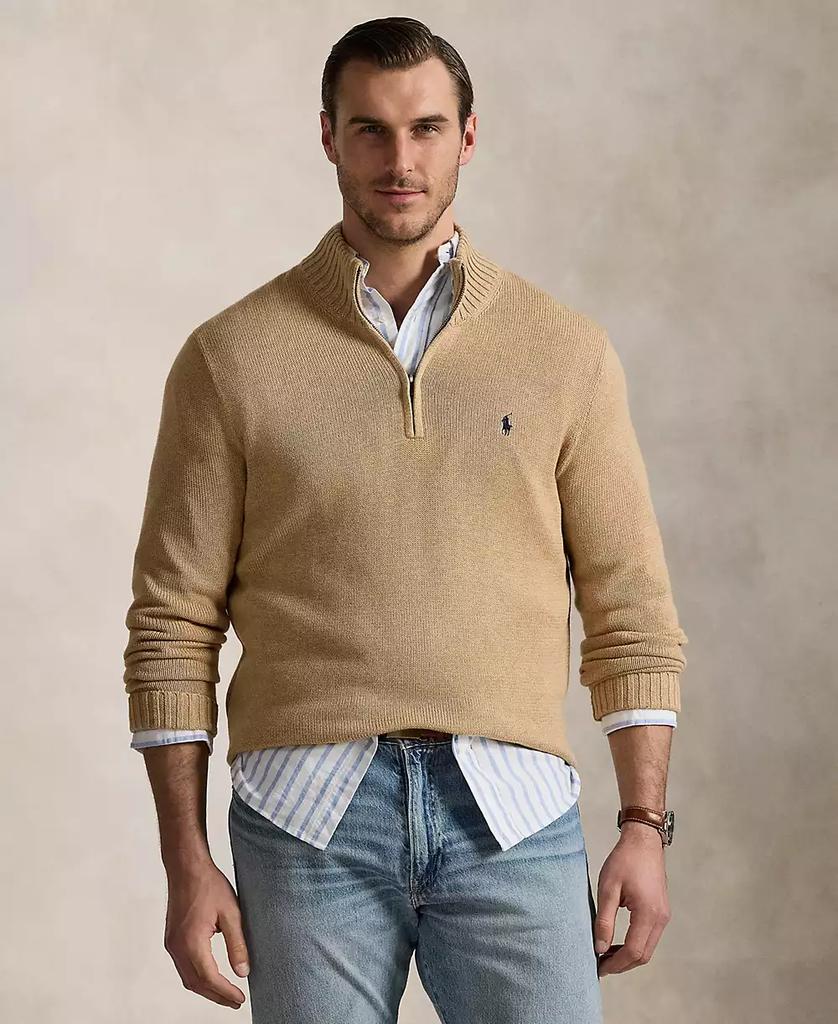 Ralph Lauren Men's Big & Tall Cotton Quarter-Zip Sweater