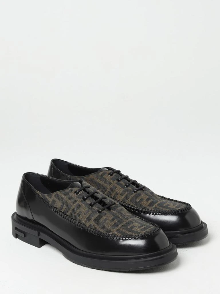 Fendi Fendi jacquard fabric and leather derby shoes 2