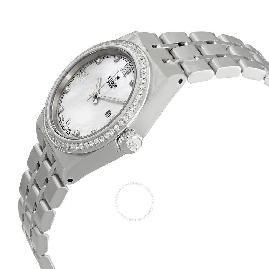 Tudor Royal Automatic Diamond White Mother of Pearl Dial Ladies Watch M28320-0001