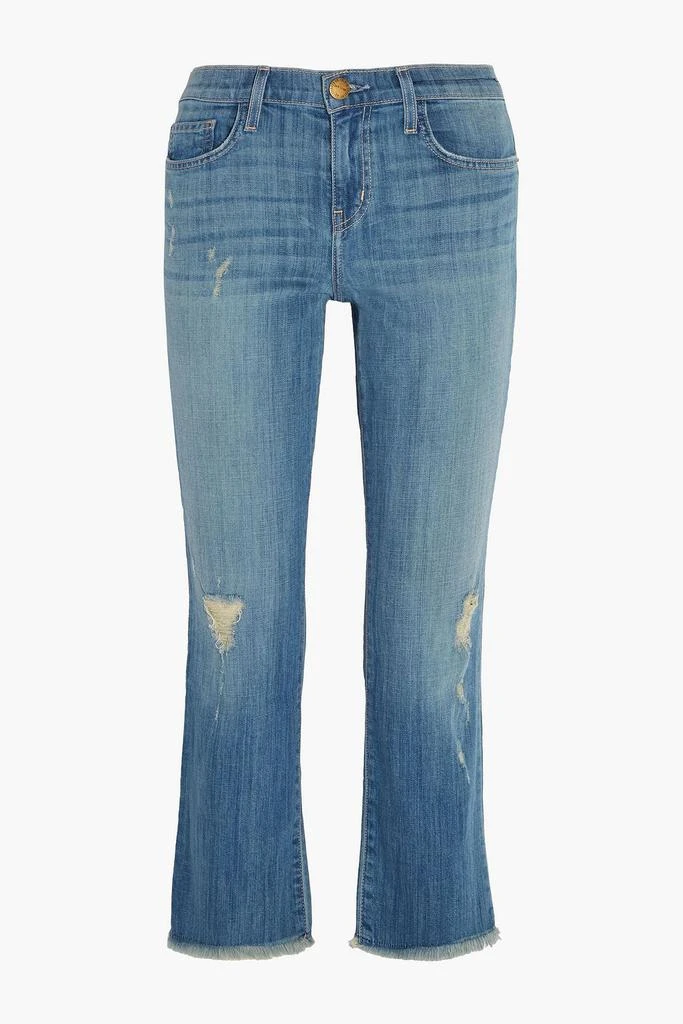 Current Elliott Distressed mid-rise kick-flare jeans 1