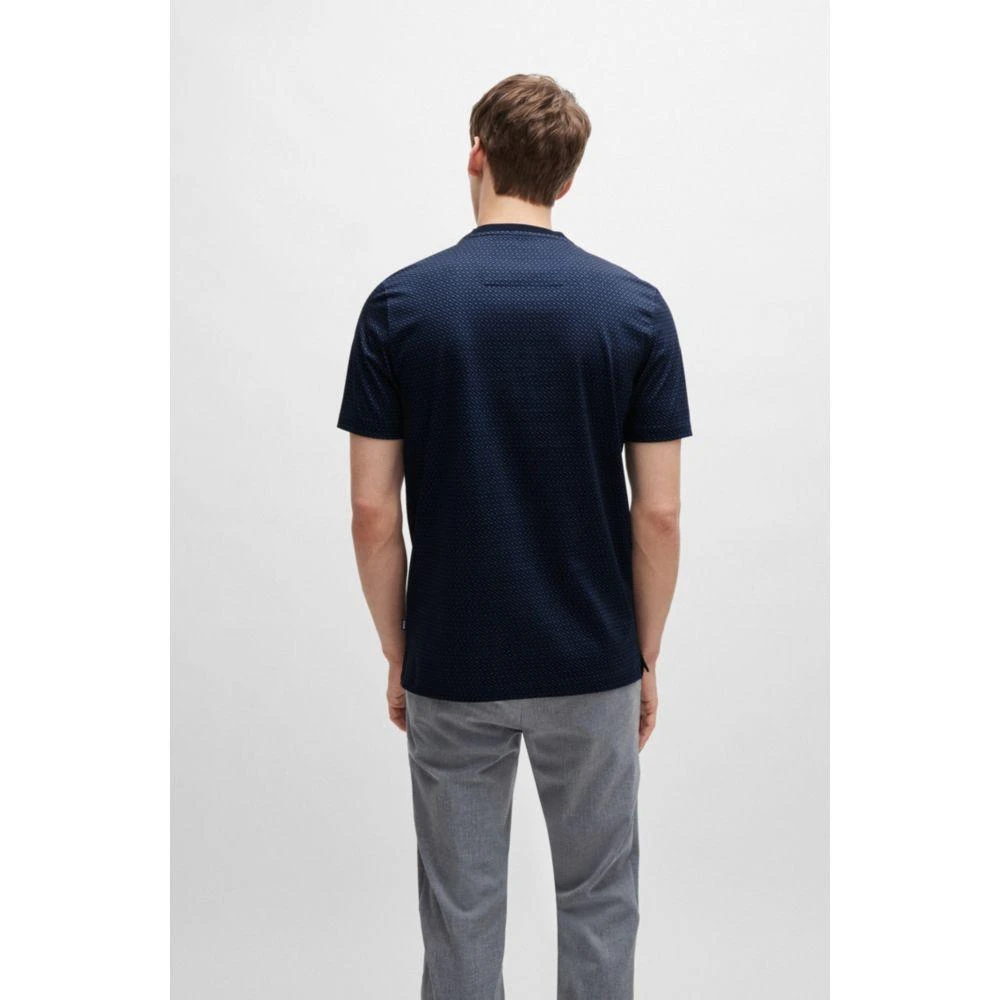 Hugo Boss Mercerized-cotton T-shirt with two-tone monogram print 4
