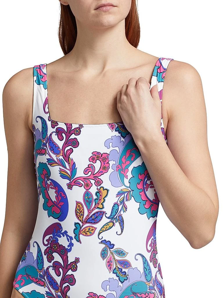 Johnny Was Paisley Reversible Square Neck One-Piece Swimsuit 6