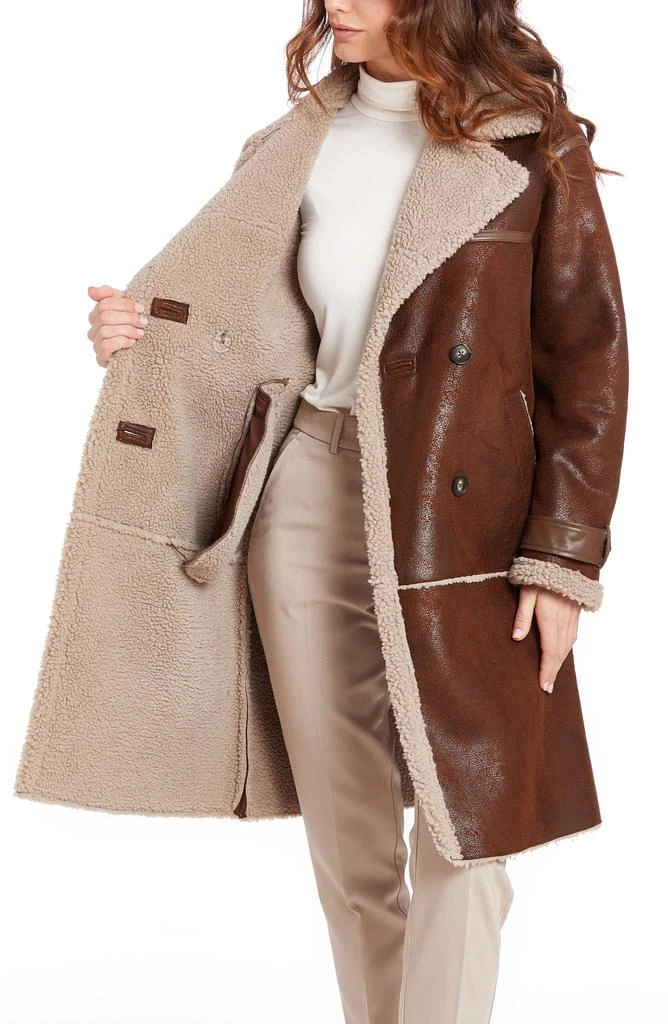 Frye Faux Shearling Lined Faux Leather Coat 4