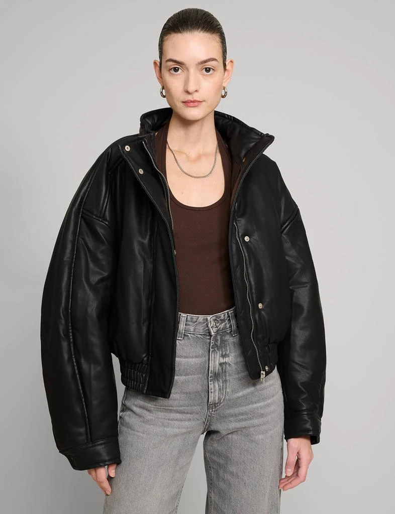 Pixie Market Crop Leather Bomber Jacket 5