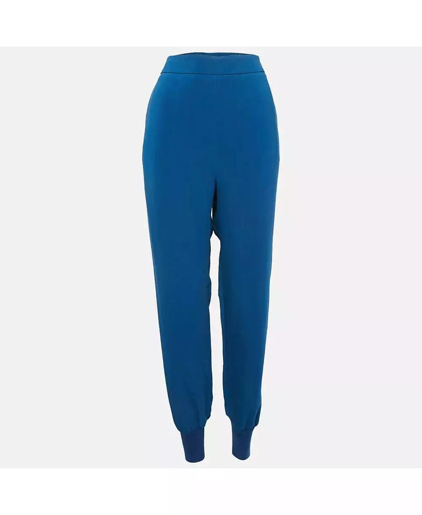 Pre-Owned Stella McCartney Women
s Blue Crepe And Rib Knit Trim Joggers