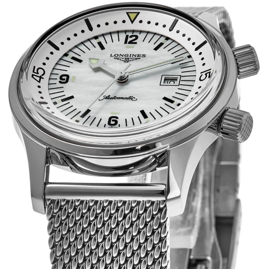 Longines Legend Diver Mother of Pearl Dial Stainless Steel Women's Watch L3.374.4.80.6 2