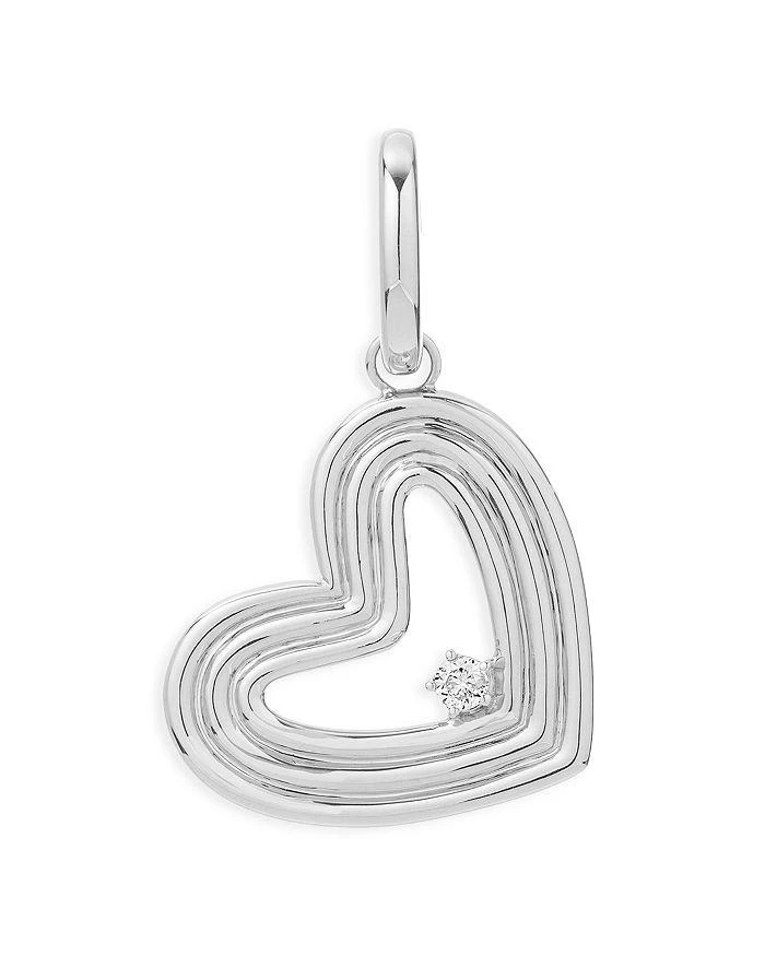 Adina Reyter Sterling Silver Diamond Groovy Heart Charm Pendant 1