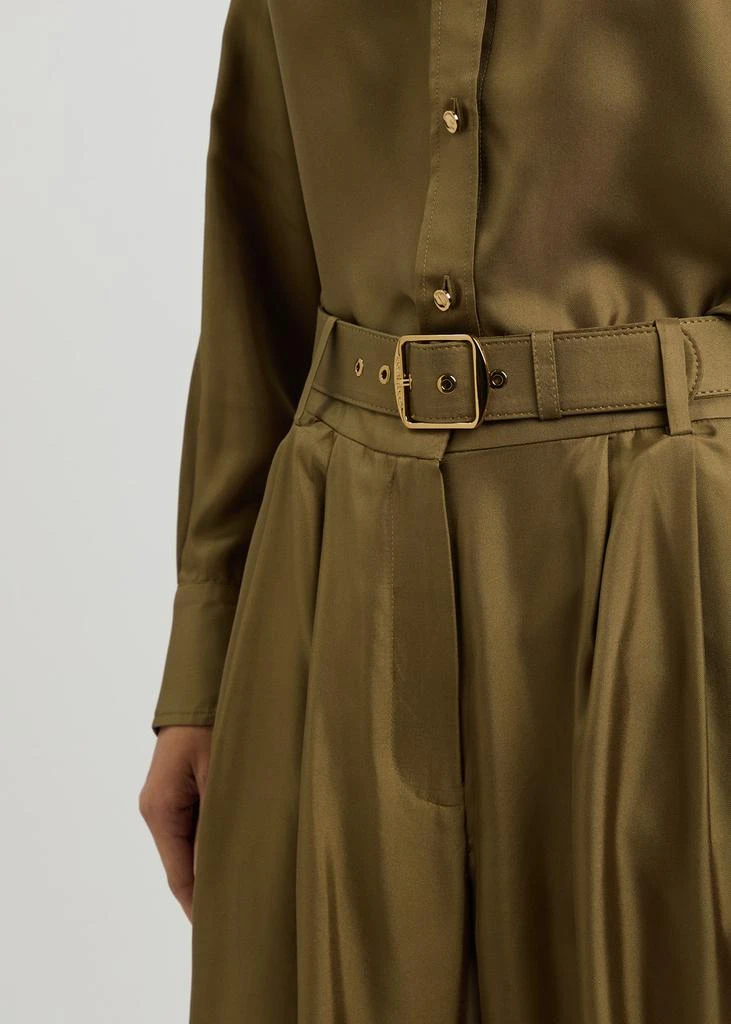 Zimmermann Crush belted flared-leg silk trousers 5