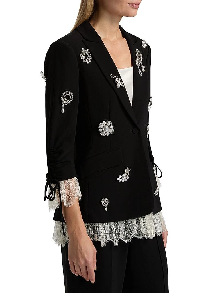 Cinq à Sept Roxie Crystal Brooch Blazer 4