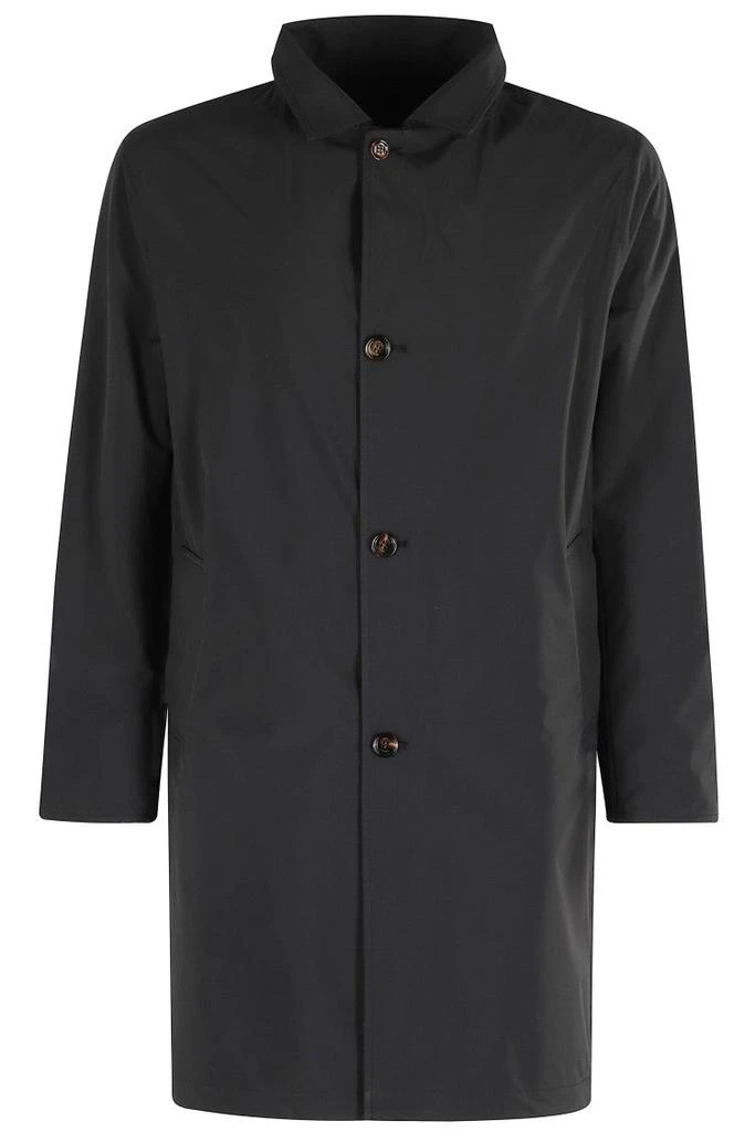 Kired Reversible Anthracite Raincoat With Classic Collar 3