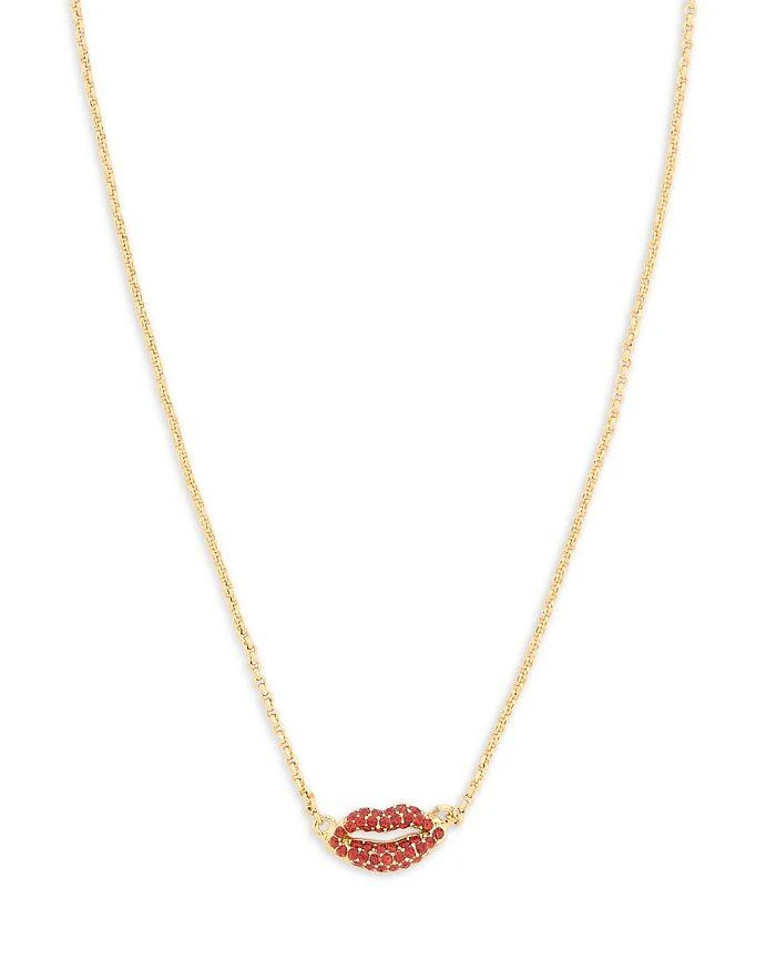 Kate Spade Lips Mini Necklace, 15"-17.5"