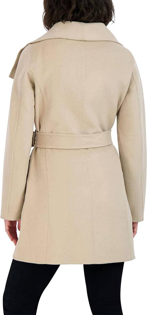 Shop Womens Ella Jacket Wool Wrap Coat With Tie Belt In Light