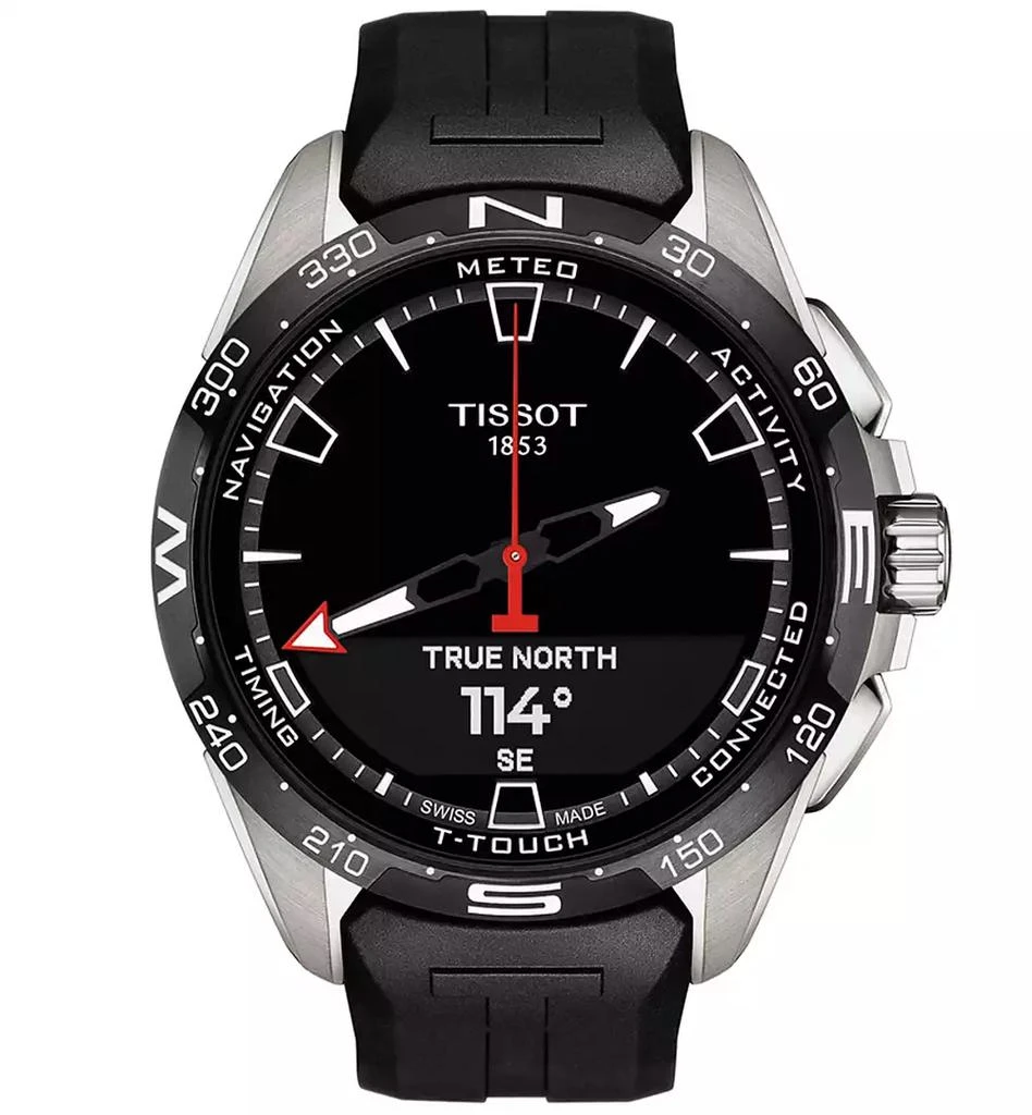 Tissot Men's Swiss T-Touch Connect Solar Black Rubber Strap Smart Watch 48mm 7